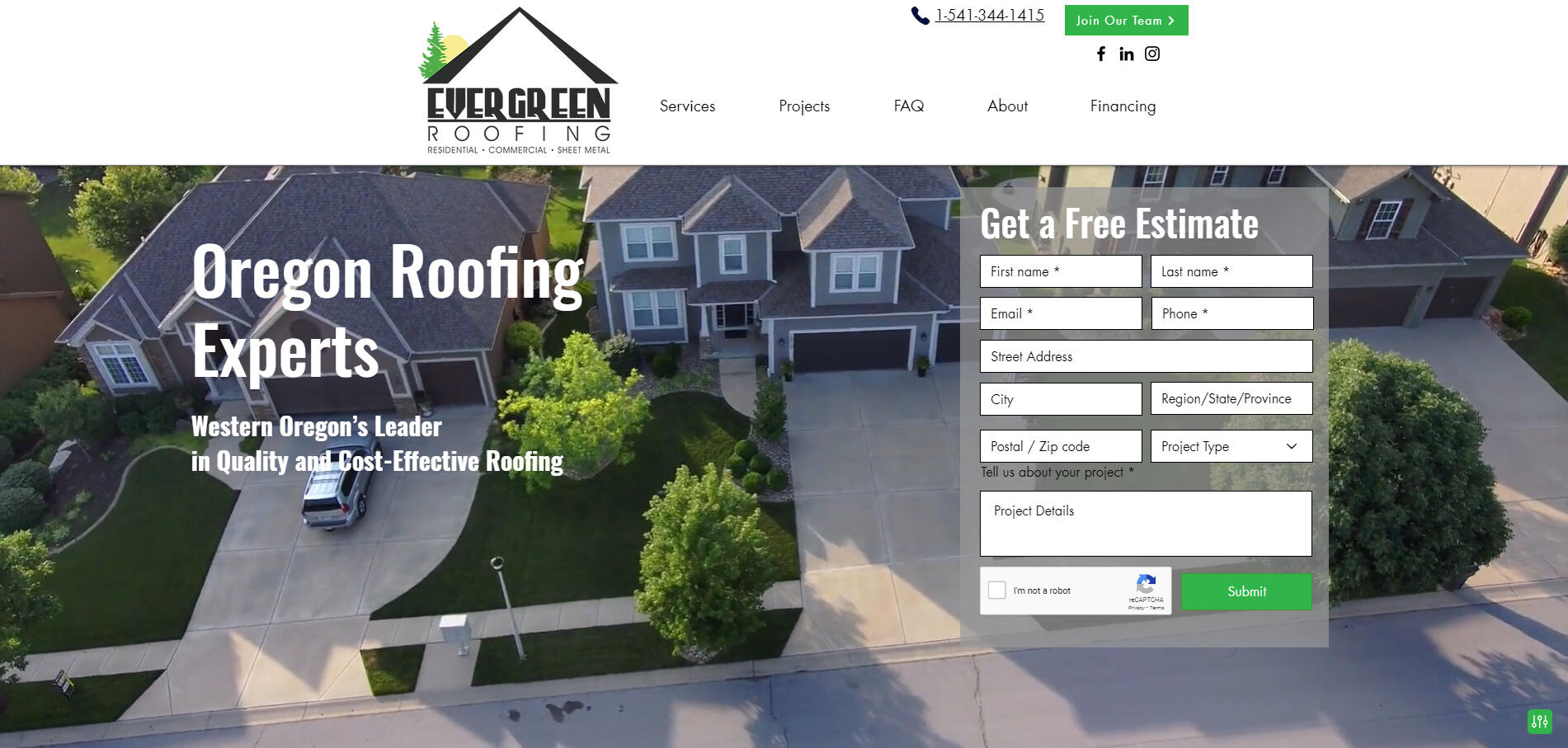 Evergreen Roofing Website Relaunch